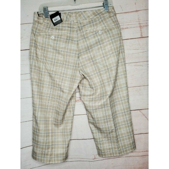 Pebble Beach Performance Size 10 Long Beige Plaid Shorts, Lightweight Polyester - Picture 6 of 11